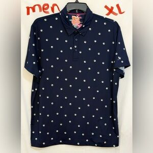 Birdies Blue and White Polka Dot Polo Shirt